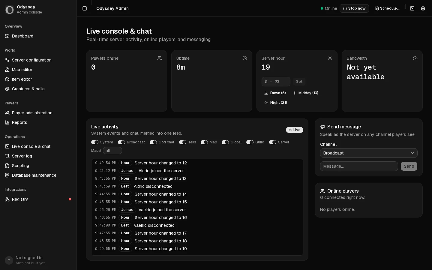 The live console
