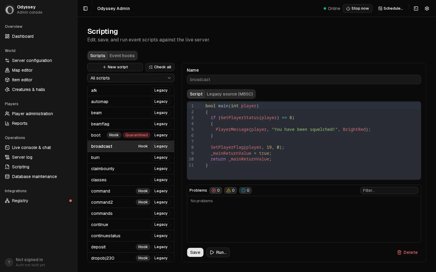 Editing a converted script